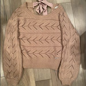 Abercrombie and Fitch Satin Bow Back Sweater